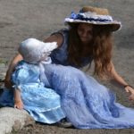 mother and daughter in costume